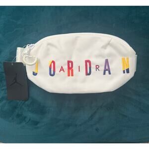 Nike Air Jordan Multicolor Logo Waist Bag Fanny Pack White Adjustable Belt NWT